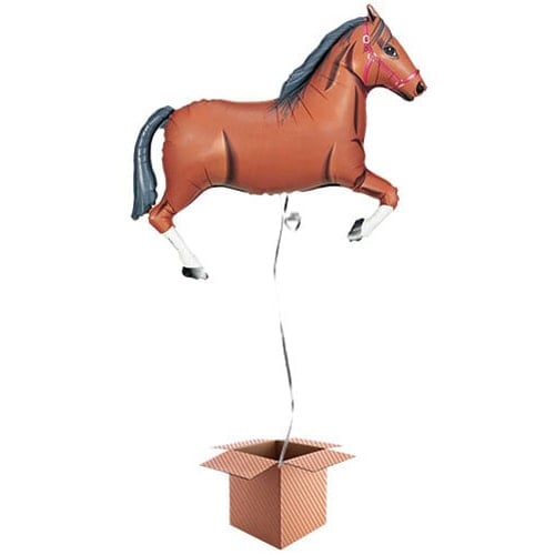 Brown Horse Helium Foil Giant Balloon - Inflated Balloon in a Box Product Image