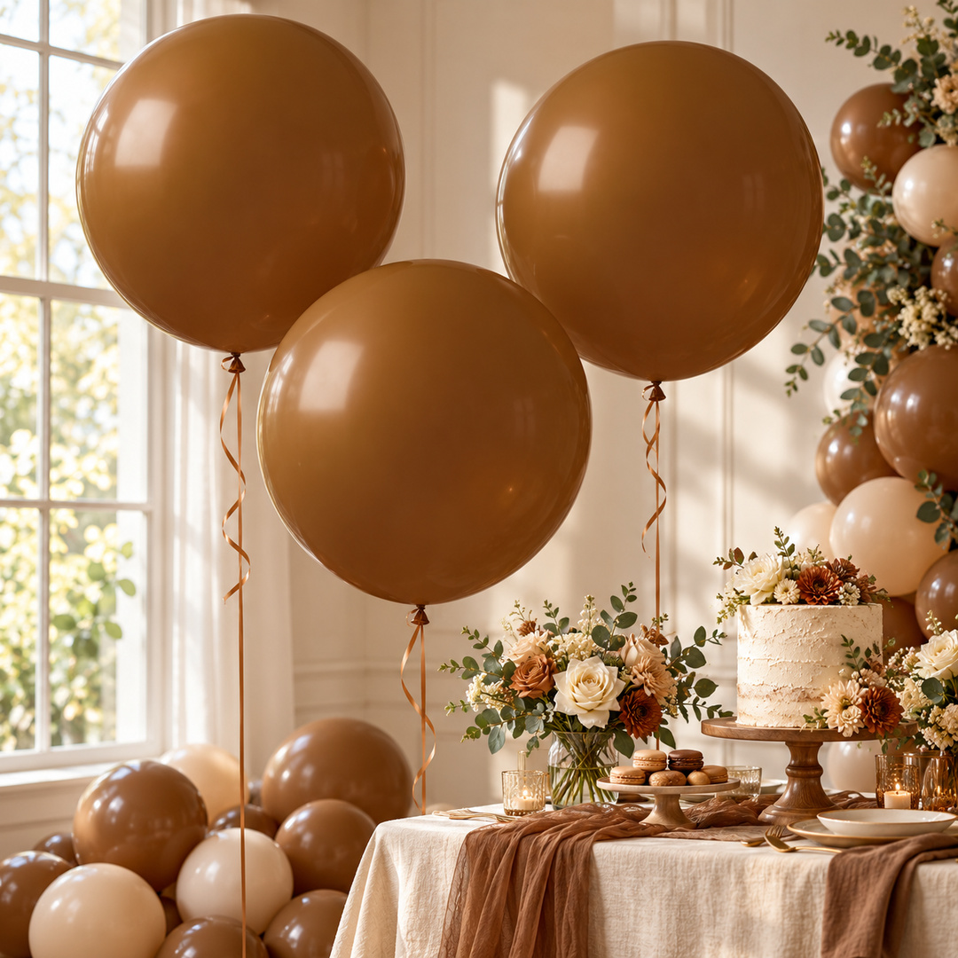 Brown Jumbo Latex Balloon 79cm / 31 in - Single View 2