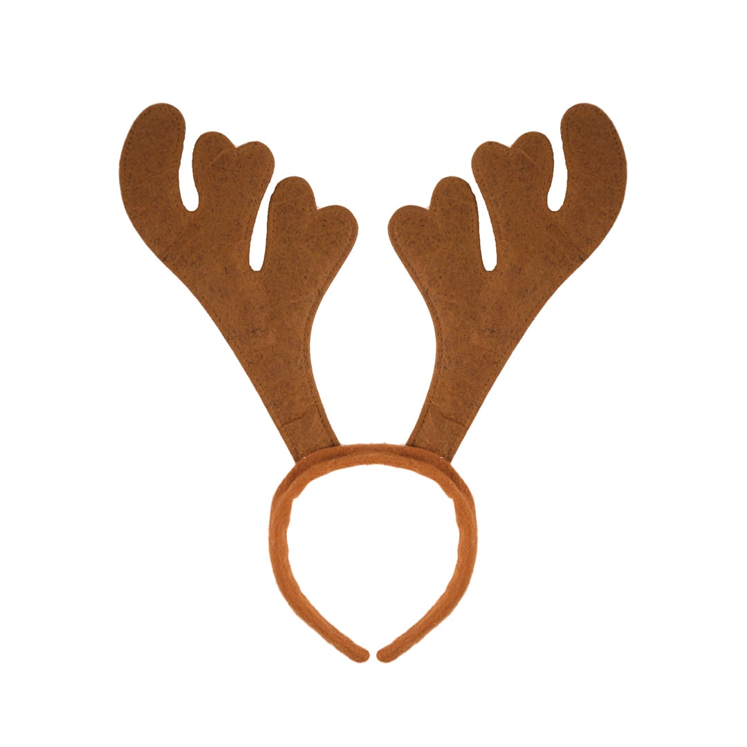 Brown Reindeer Antler Headband Christmas One Size Fancy Dress Accessory