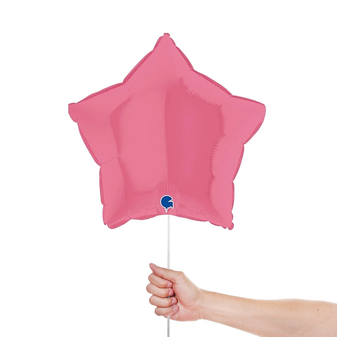 Bubblegum Pink Star Foil Helium Balloon 46cm / 18 in Product Gallery Image