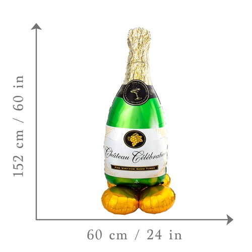 Bubbly Wine Bottle Airloonz Air Fill Giant Foil Balloon 152cm / 60 in Product Gallery Image