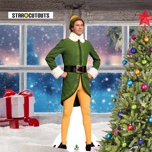 Buddy the Elf Classic Christmas Hands On Hips Will Ferrell Lifesize Cardboard Cutout 188cm Product Gallery Image