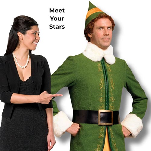 Buddy the Elf Classic Christmas Hands On Hips Will Ferrell Lifesize Cardboard Cutout 188cm Product Gallery Image