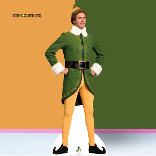 Buddy the Elf Classic Christmas Hands On Hips Will Ferrell Lifesize Cardboard Cutout 188cm Product Gallery Image