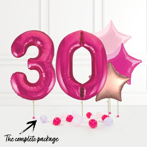 Inflated Pink Birthday Balloon Numbers Product Gallery Image