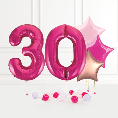 Inflated Pink Birthday Balloon Numbers Product Gallery Image