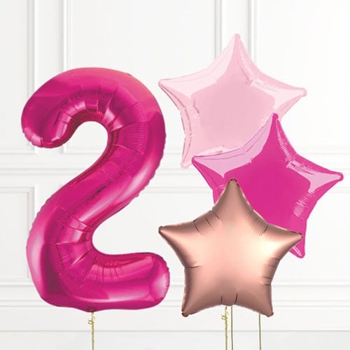 Inflated Pink Birthday Balloon Numbers