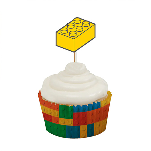 Building Blocks Paper Cupcake Cases - Pack of 60 Product Gallery Image