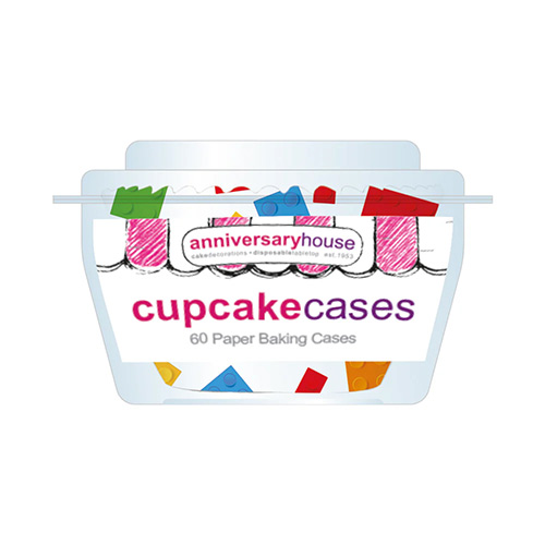 Building Blocks Paper Cupcake Cases - Pack of 60 Product Gallery Image
