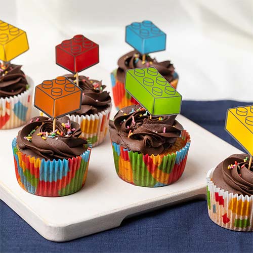 Building Blocks Paper Cupcake Cases - Pack of 60 Product Gallery Image