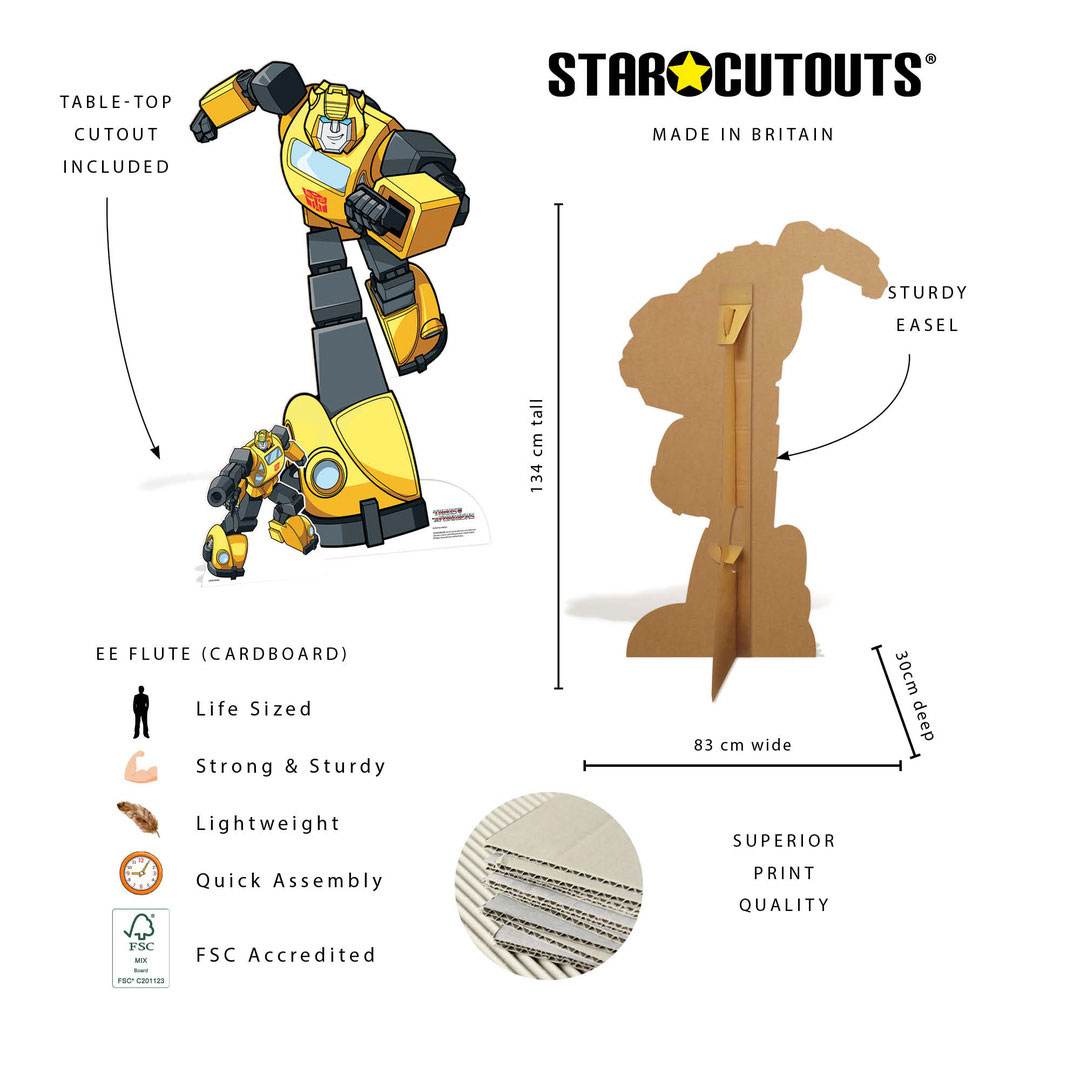 Bumblebee Transformers Animation Lifesize Cardboard Cutout 134cm Product Gallery Image