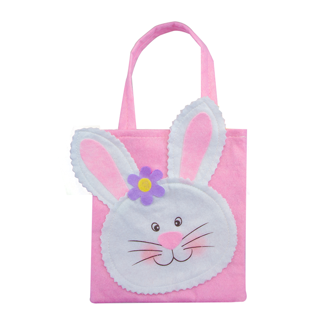 Bunny Pink Felt Easter Bag 23cm Product Gallery Image