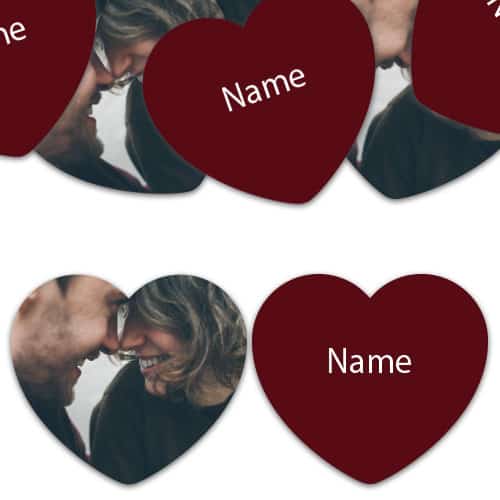 HEART Shape - Burgundy Personalised Confetti - Pack of 50