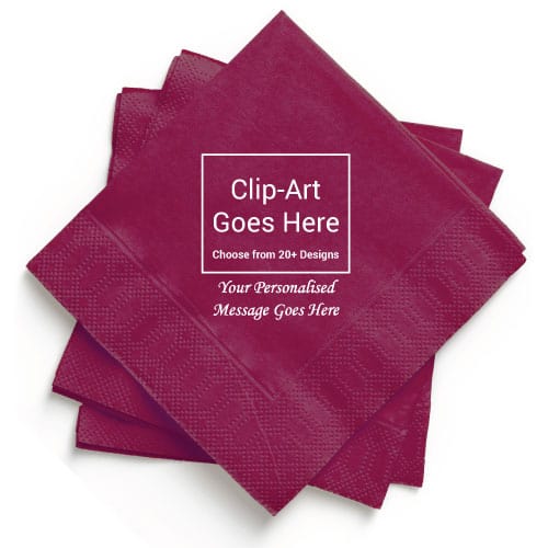 Burgundy Personalised Napkin - Pack of 50