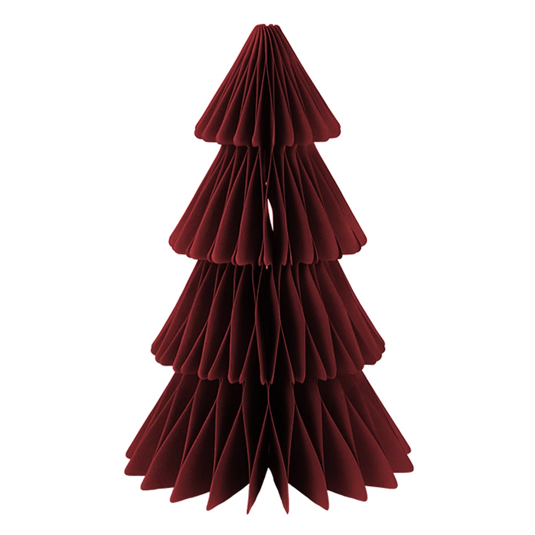 Burgundy Red Christmas Tree Paper Honeycomb Centrepiece Table Decoration 25cm