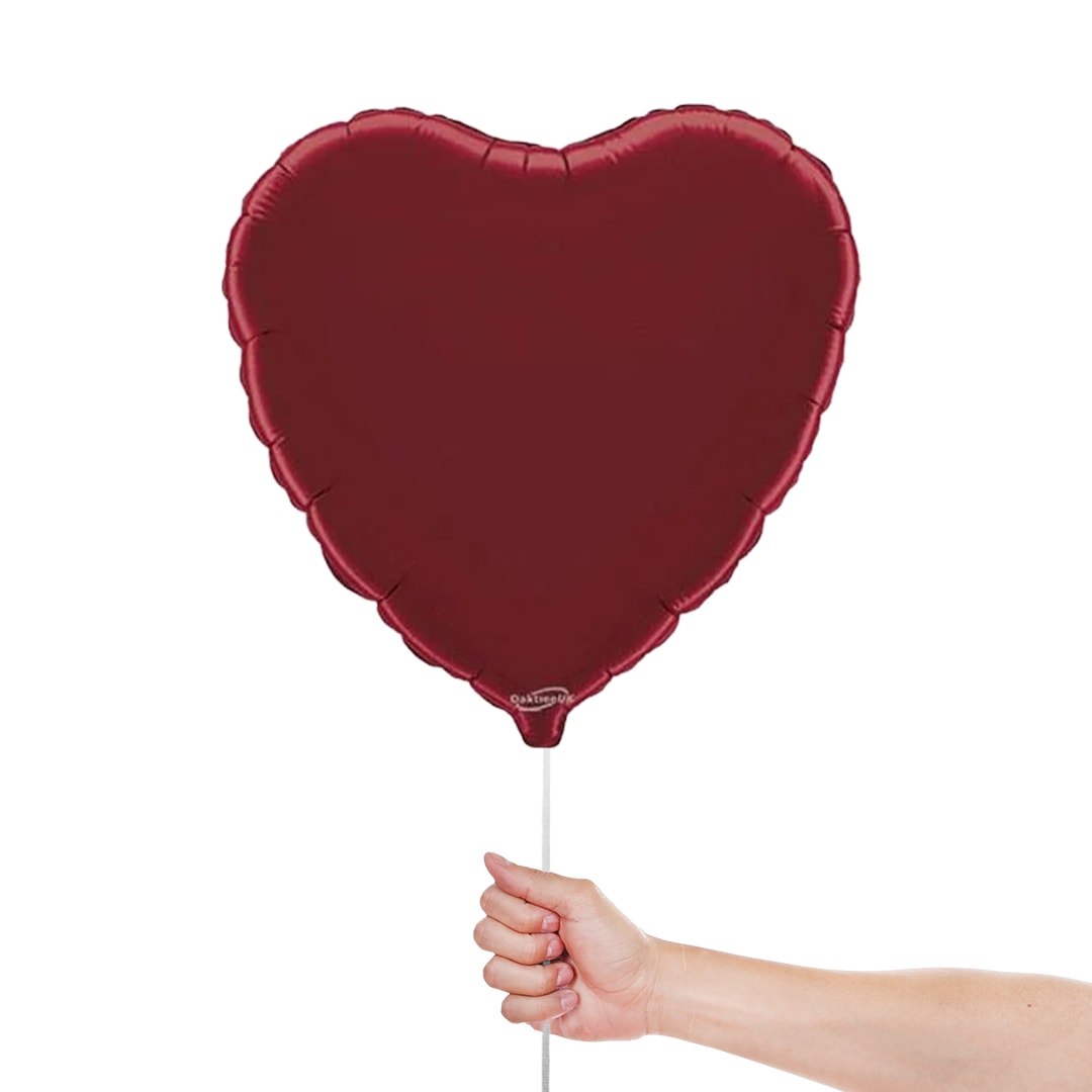 Burgundy Red Heart Shape Foil Helium Balloon 46cm / 18 in Product Gallery Image