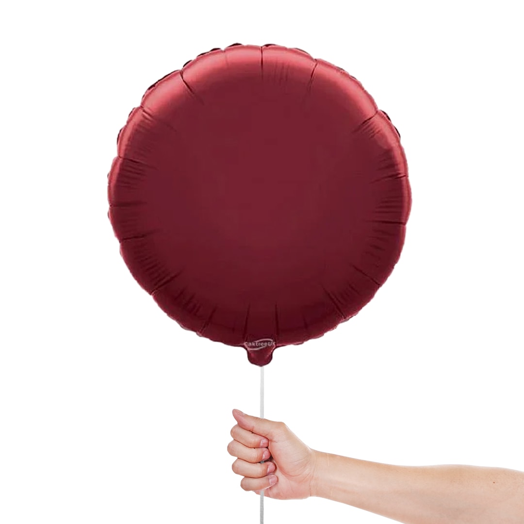 Burgundy Round Foil Helium Balloon 46cm / 18 in Product Gallery Image