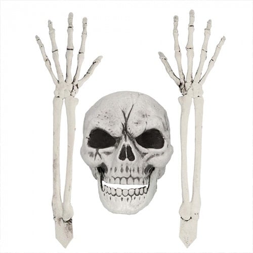Buried Skeleton Halloween Plastic Props Decorations - Pack of 3
