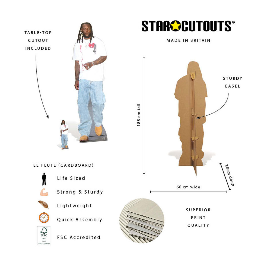 Burna Boy Lifesize Cardboard Cutout 188cm Product Gallery Image