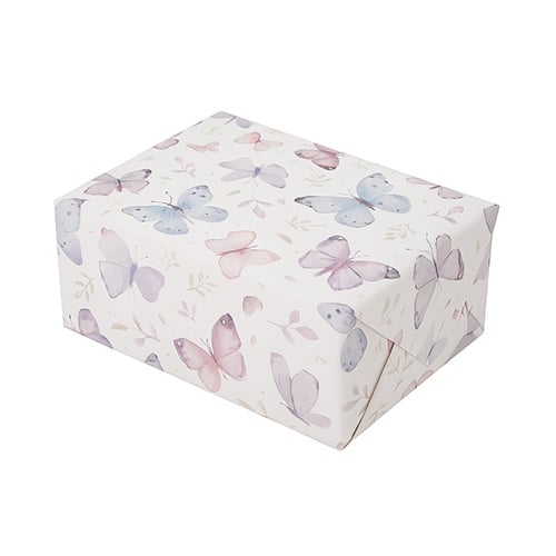 Butterflies White Gift Wrapping Paper Roll 3m Product Gallery Image