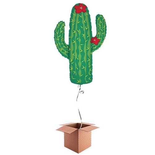 Cactus Helium Foil Giant Balloon - Inflated Balloon in a Box