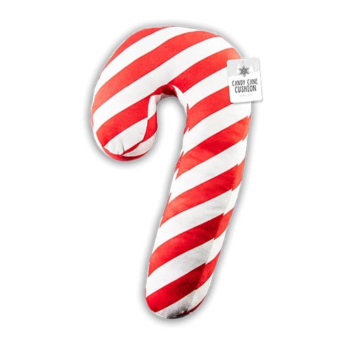 Candy Cane Christmas Velvet Look Plush Pillow Cushion 40cm Product Image