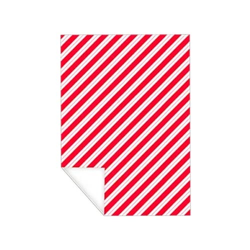 Candy Cane Red & White Stripes Christmas Gift Wrap Sheets with Matching Tags - Pack of 5 Product Gallery Image