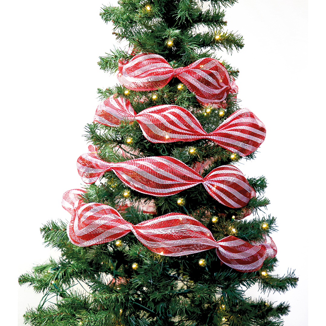 Candy Cane Stripe Decorative Christmas Ribbon 9m