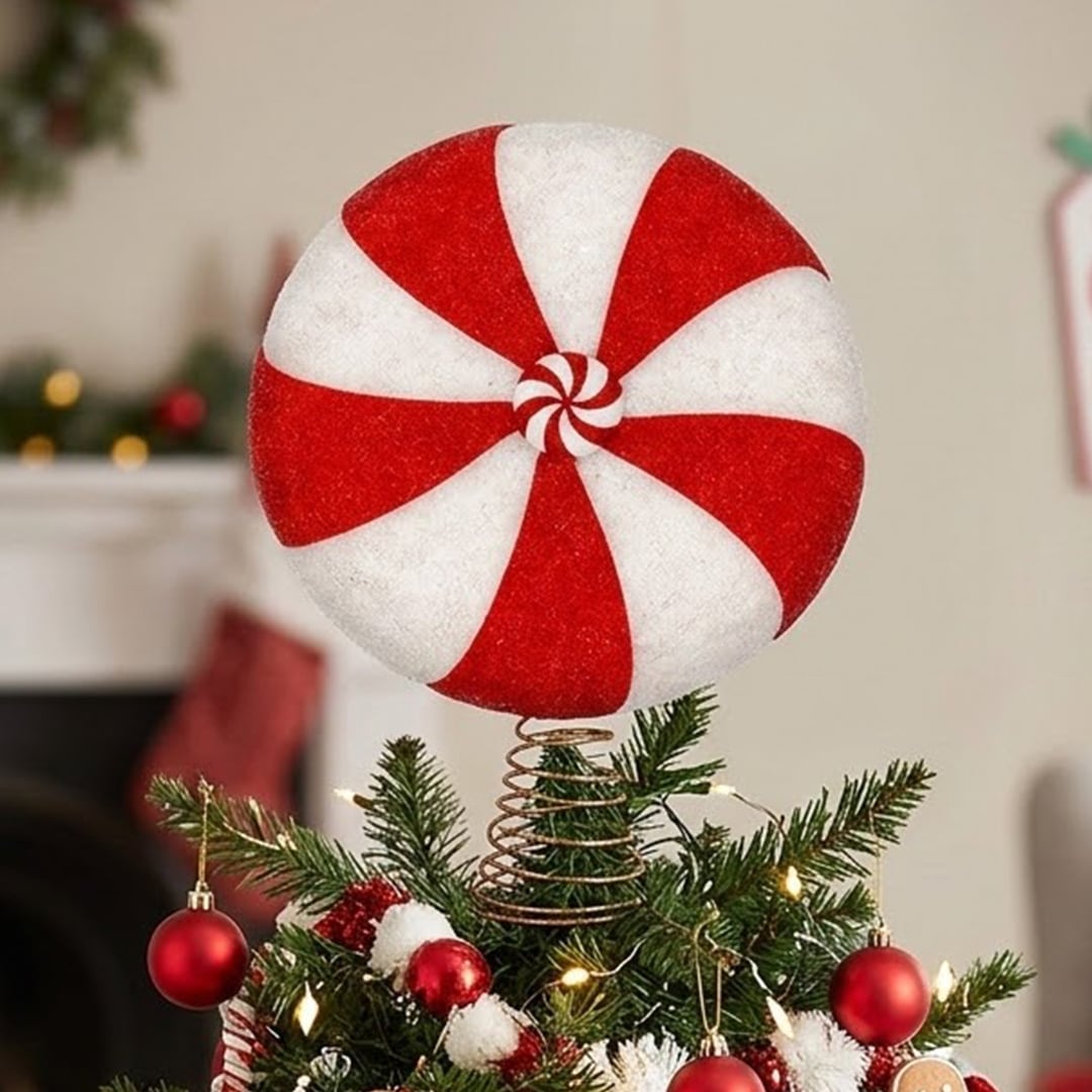 Candy Cane Sweet Shaped Christmas Tree Topper 29cm