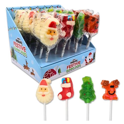 Candy Realms Festive Christmas Gummy Pop Sweets 22g - Pack of 24