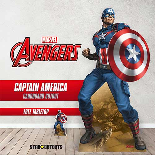 Captain America Earth's Mightiest Hero Defence and Offence Comic Book Art Marvel Lifesize Cardboard Cutout 184cm Product Gallery Image