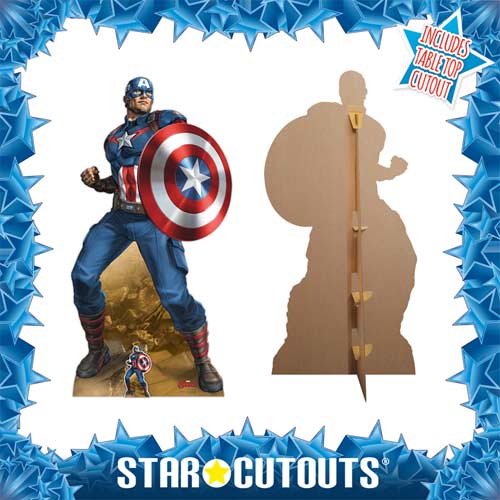 Captain America Earth's Mightiest Hero Defence and Offence Comic Book Art Marvel Lifesize Cardboard Cutout 184cm Product Gallery Image