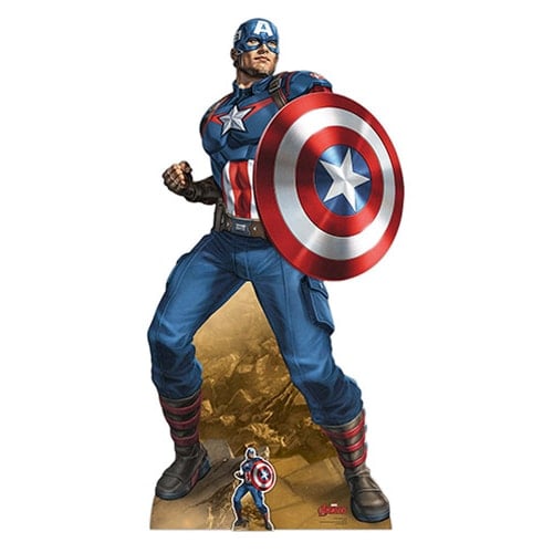 Captain America Earth's Mightiest Hero Defence and Offence Comic Book Art Marvel Lifesize Cardboard Cutout 184cm Product Gallery Image