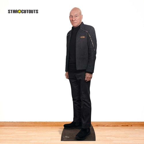 Captain Jean Luc Picard Black Outfit Star Trek: Picard Patrick Stewart Lifesize Cardboard Cutout 179cm Product Gallery Image