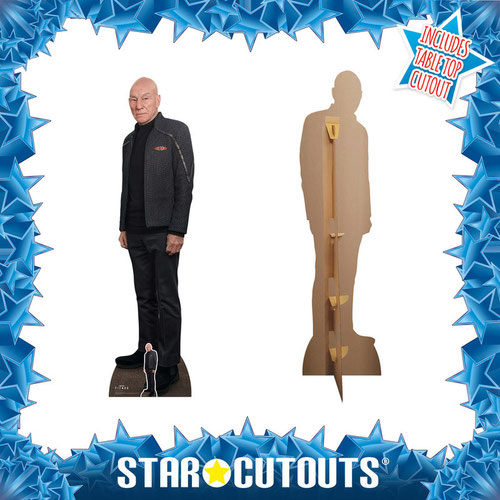 Captain Jean Luc Picard Black Outfit Star Trek: Picard Patrick Stewart Lifesize Cardboard Cutout 179cm Product Gallery Image