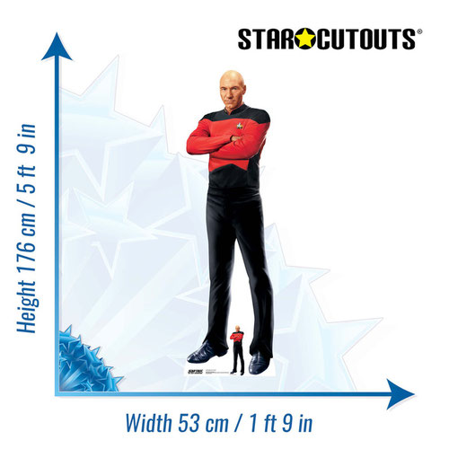 Captain Jean-Luc Picard Star Trek: The Next Generation Patrick Stewart Lifesize Cardboard Cutout 176cm Product Gallery Image