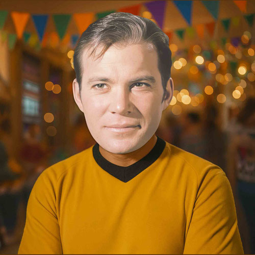 Captain Kirk Star Trek William Shatner Cardboard Face Mask Product Gallery Image