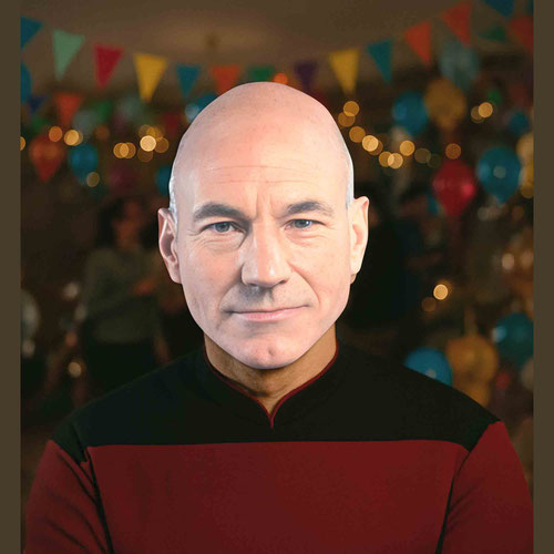 Captain Picard Star Trek Patrick Stewart Cardboard Face Mask Product Gallery Image