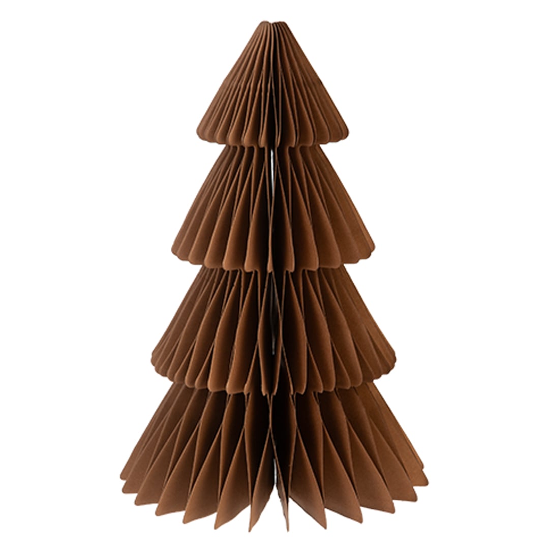 Caramel Brown Christmas Tree Paper Honeycomb Centrepiece Table Decoration 25cm