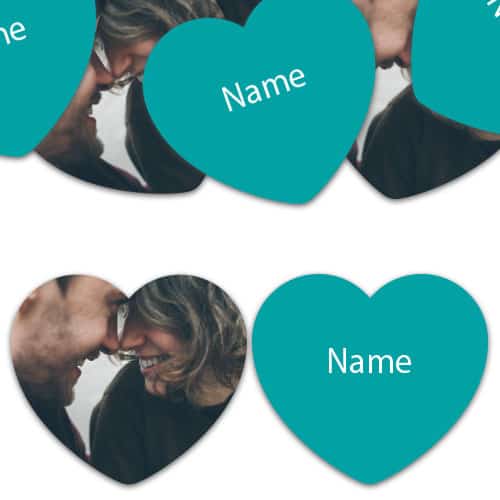 HEART Shape - Caribbean-Teal Personalised Confetti - Pack of 50
