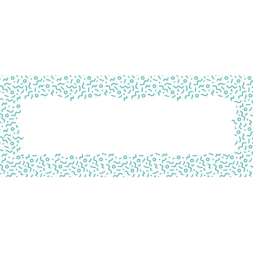 Caribbean Teal Squiggle Design Medium Personalised Banner - 6ft x 2.25ft