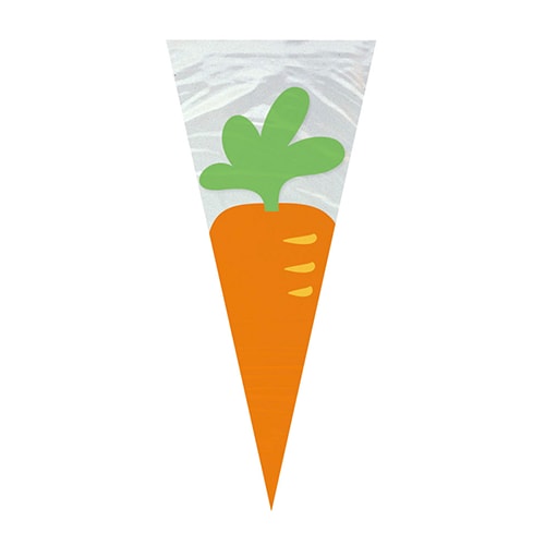 Carrot Cone Shaped Easter Cello Gift Bags with Twist Ties - Pack of 20 Product Gallery Image