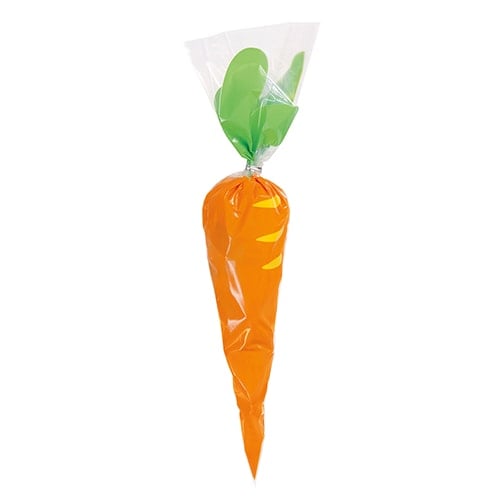 Carrot Cone Shaped Easter Cello Gift Bags with Twist Ties - Pack of 20 Product Gallery Image