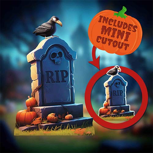 Cartoon Tombstone Halloween Lifesize Cardboard Cutout 135cm Product Gallery Image