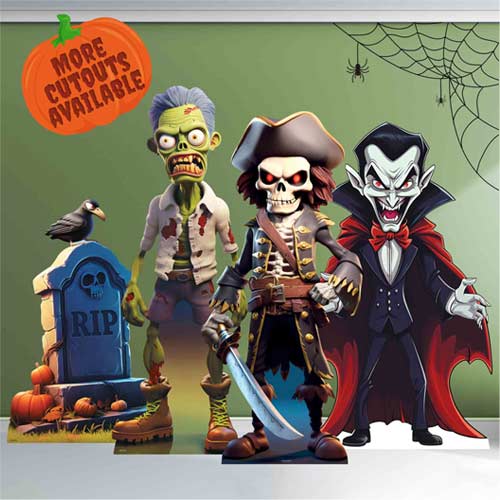 Cartoon Tombstone Halloween Lifesize Cardboard Cutout 135cm Product Gallery Image