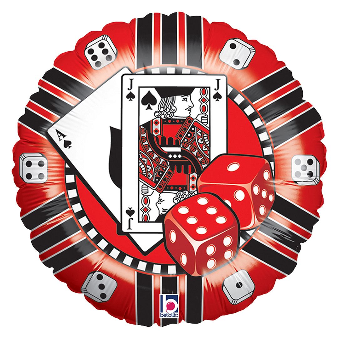 Casino Chip Round Foil Balloon 46cm / 18 in