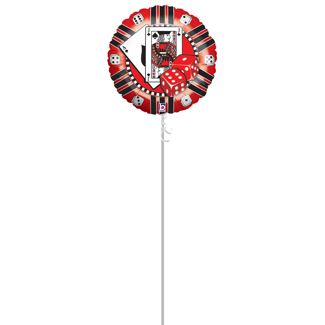 Casino Chip Round Foil Balloon - Inflated Balloon In A Box Product Gallery Image