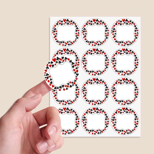 Casino Design 60mm Round Sticker sheet of 12 Product Gallery Image