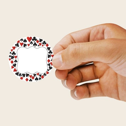 Casino Design 60mm Round Sticker sheet of 12 Product Gallery Image