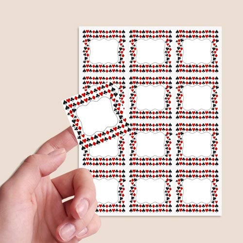 Casino Design 65mm Square Sticker sheet of 12 Product Gallery Image